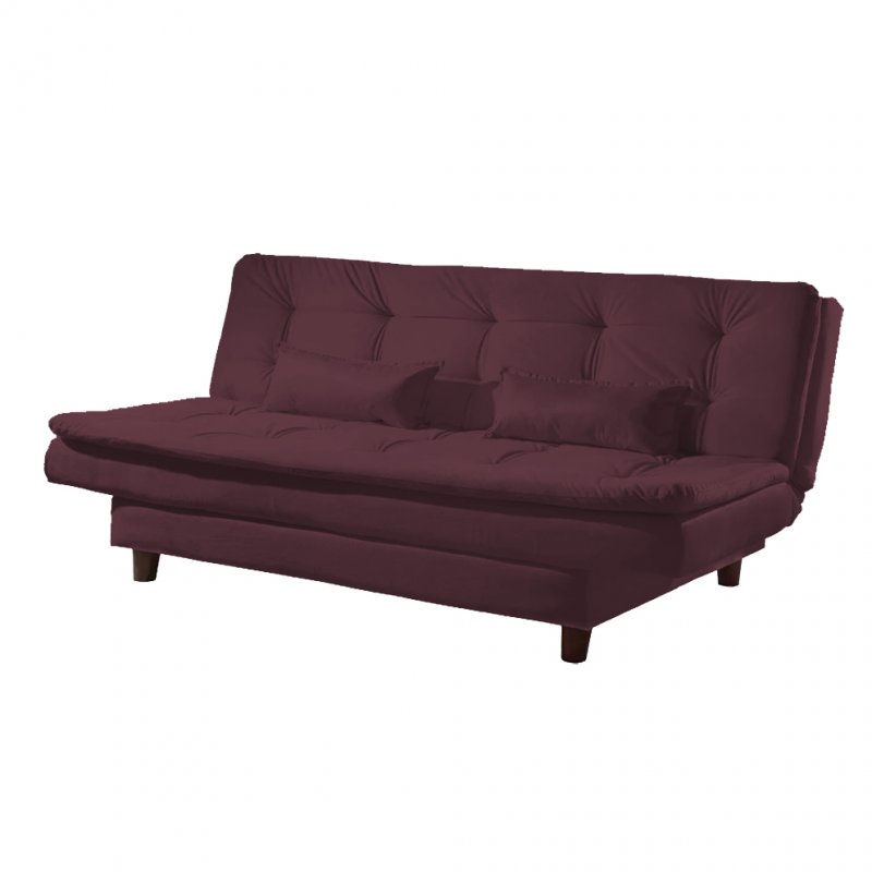 Sofa Cama Premium 3Lgs 2 Estagios 2226B Vinho Luxury
