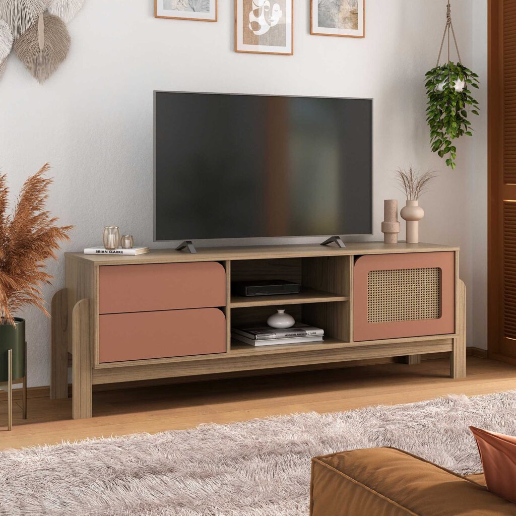Rack Artely Nature 160 1P2GF Carvalho.Terracota Artely