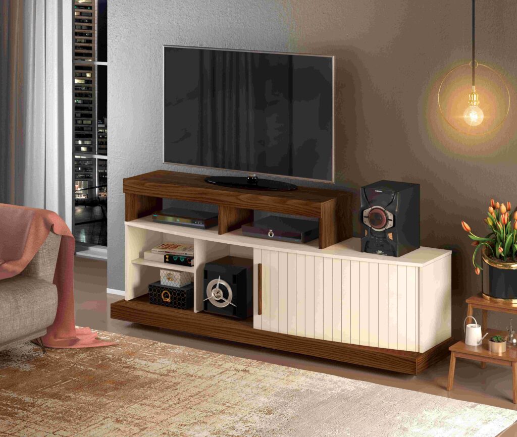Rack Scala 1600 Marroquim.Off White DJ Moveis