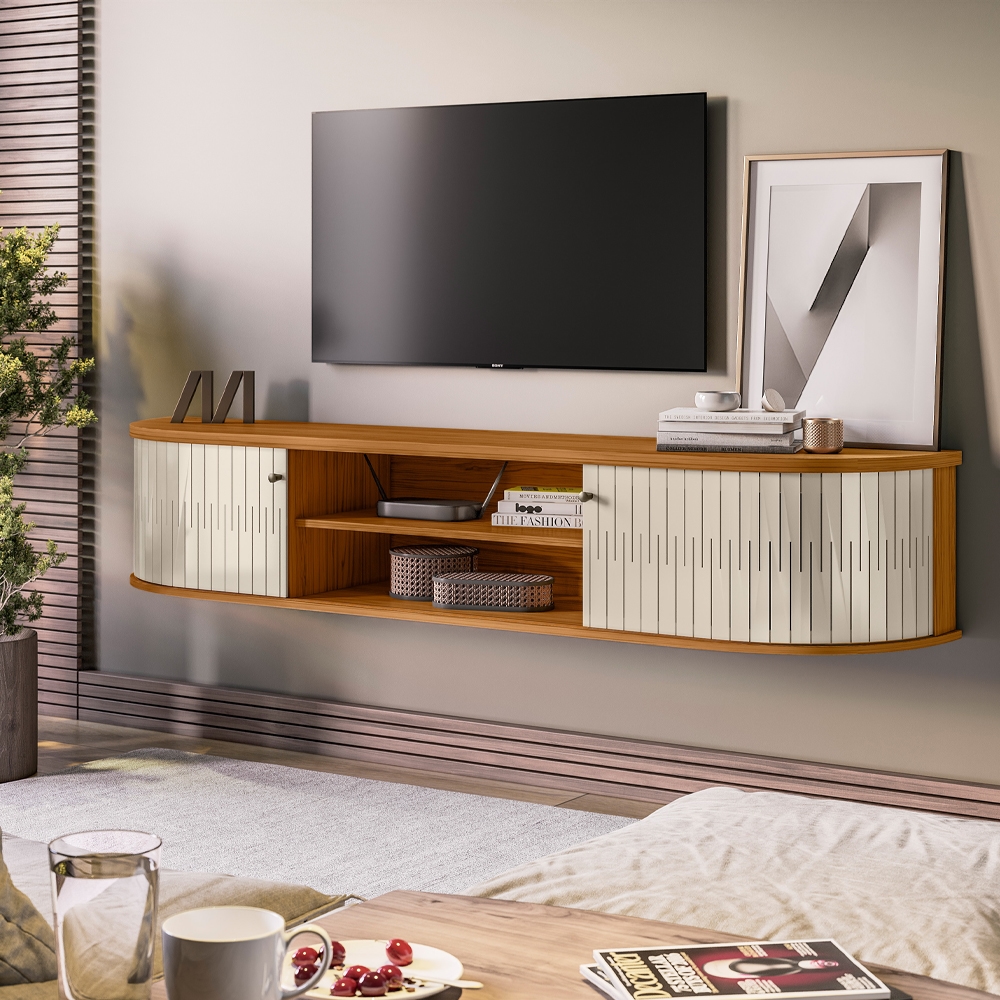 Rack Suspenso Algarve Naturale.Off White Madetec