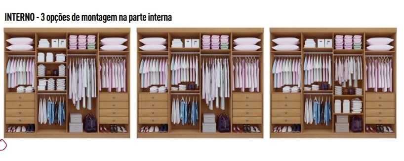 Roupeiro Daymond 8P Visualizacao Interna D Doro