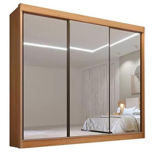 Roupeiro Dubai 3P com Espelhos Cinamomo D Doro