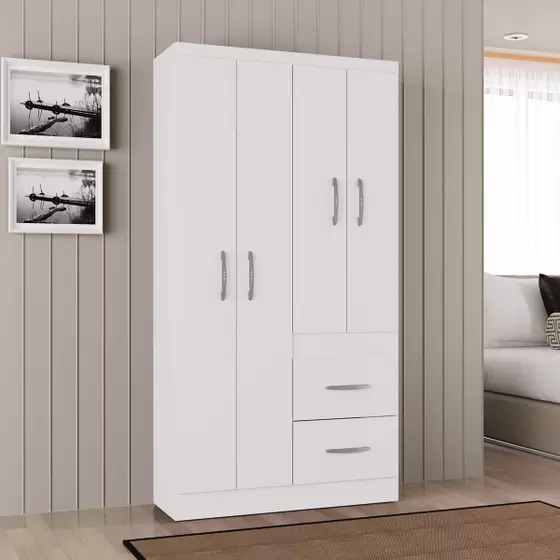 A837.Roupeiro New Marbela 4P2G Branco Poquema