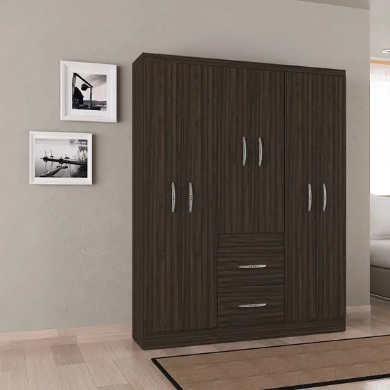 A838.Roupeiro New Marbela 6P2G Chocolate Poquema