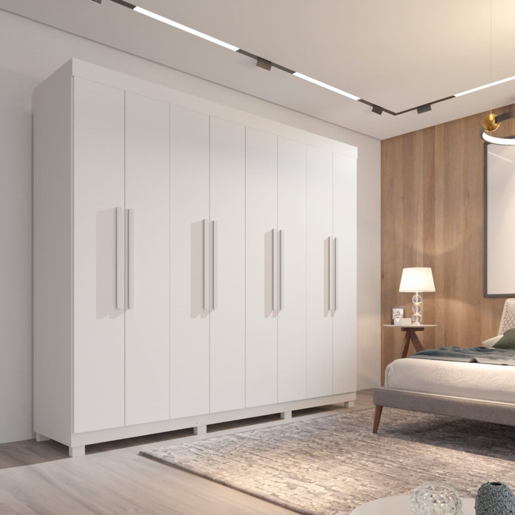 Roupeiro Milano Prime 8P Branco Neve Imop