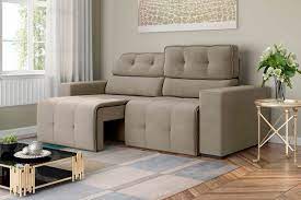 Sofa Retratil.Reclinavel Rubi 4Lgs Suede Capuccin Best House