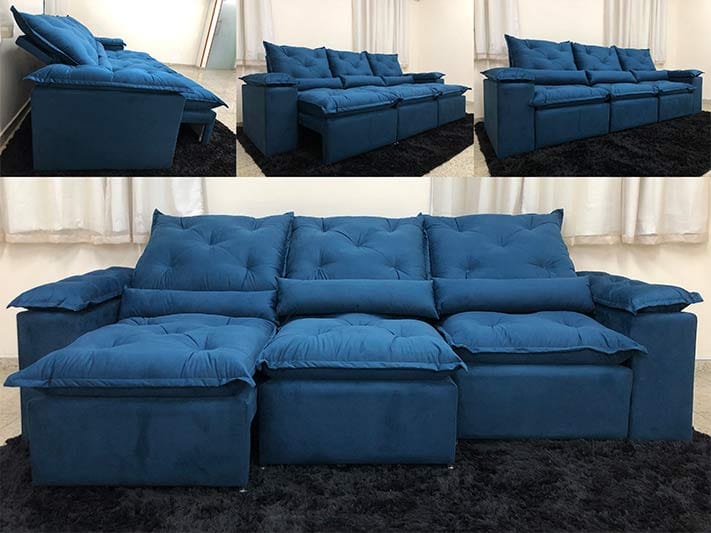 Estofado Retr Recl Saquarema 270 3×73 Azul 16 Diviminas