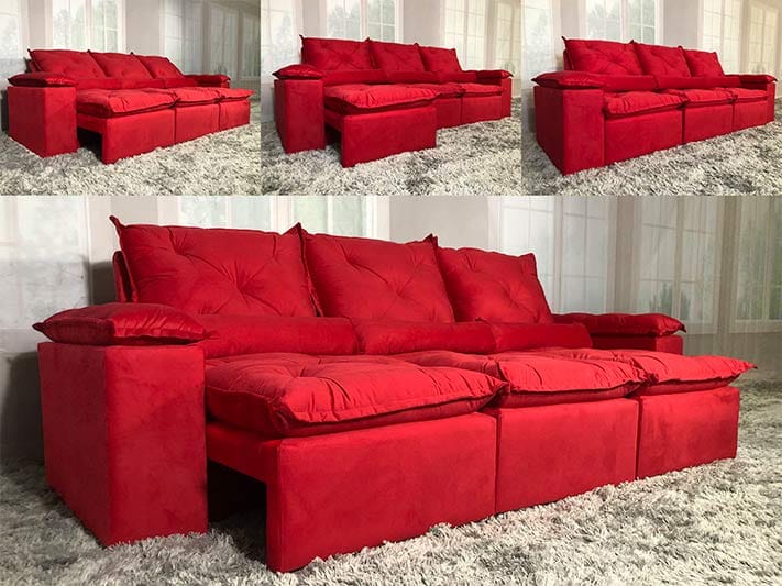 Estofado Retr Recl Saquarema 270 3×73 Vermelho 18 Diviminas