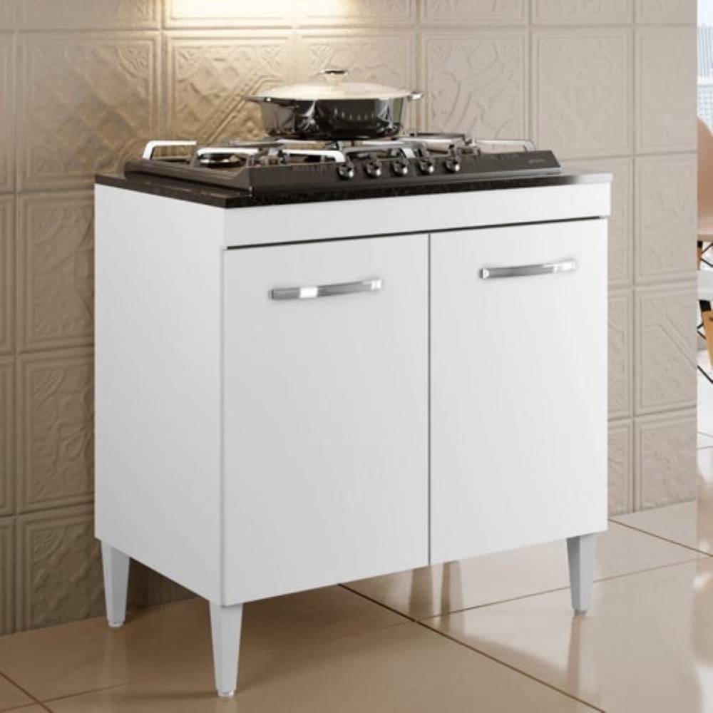 Balcao Sevilha para CookTop 4 Bocas Branco Kaiki