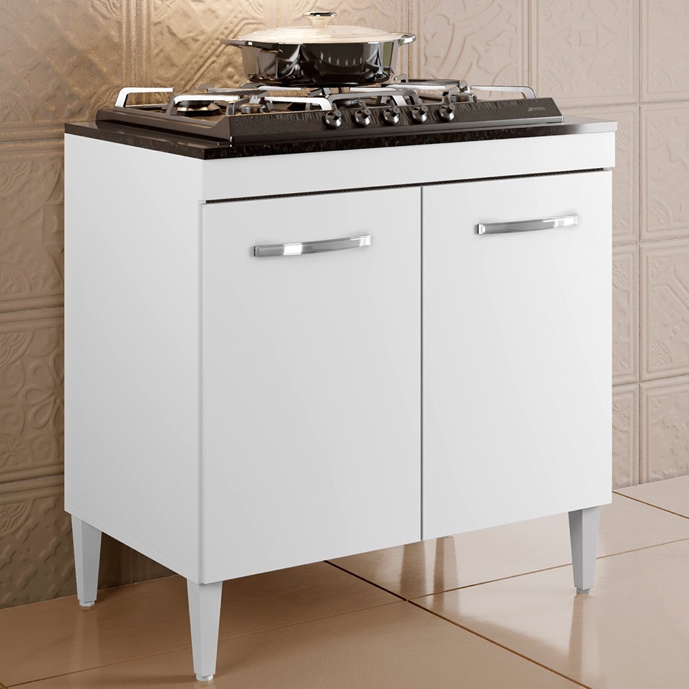 Balcao Sevilha para CookTop 5 Bocas Branco Kaiki