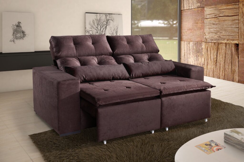 Sofa Retratil Recl Uba 2m Vel Marrom 17 Diviminas