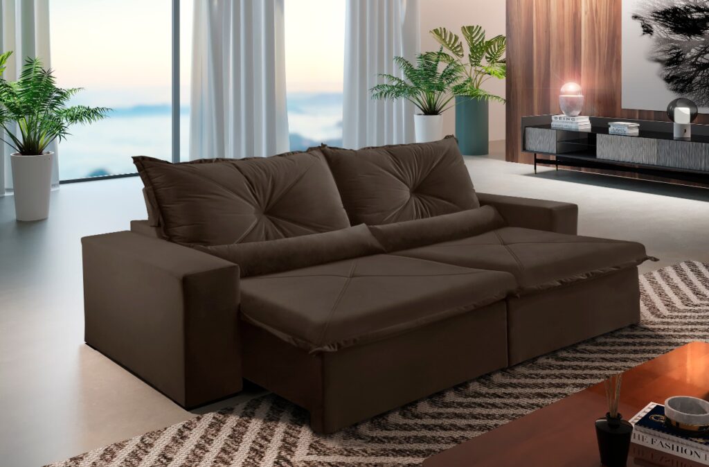 Estofado Retratil Trento 2×90 Br 25 Jolie 11 Marrom Montano