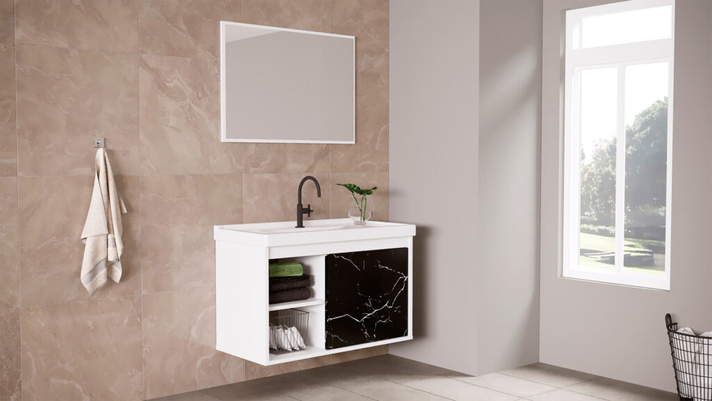 Conjunto Zeta Branco.Marmorizado Preto Cerocha