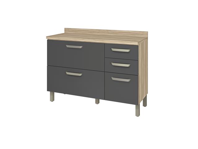 Balcao 120 2P3G Condessa Cedro Grafite Nesher