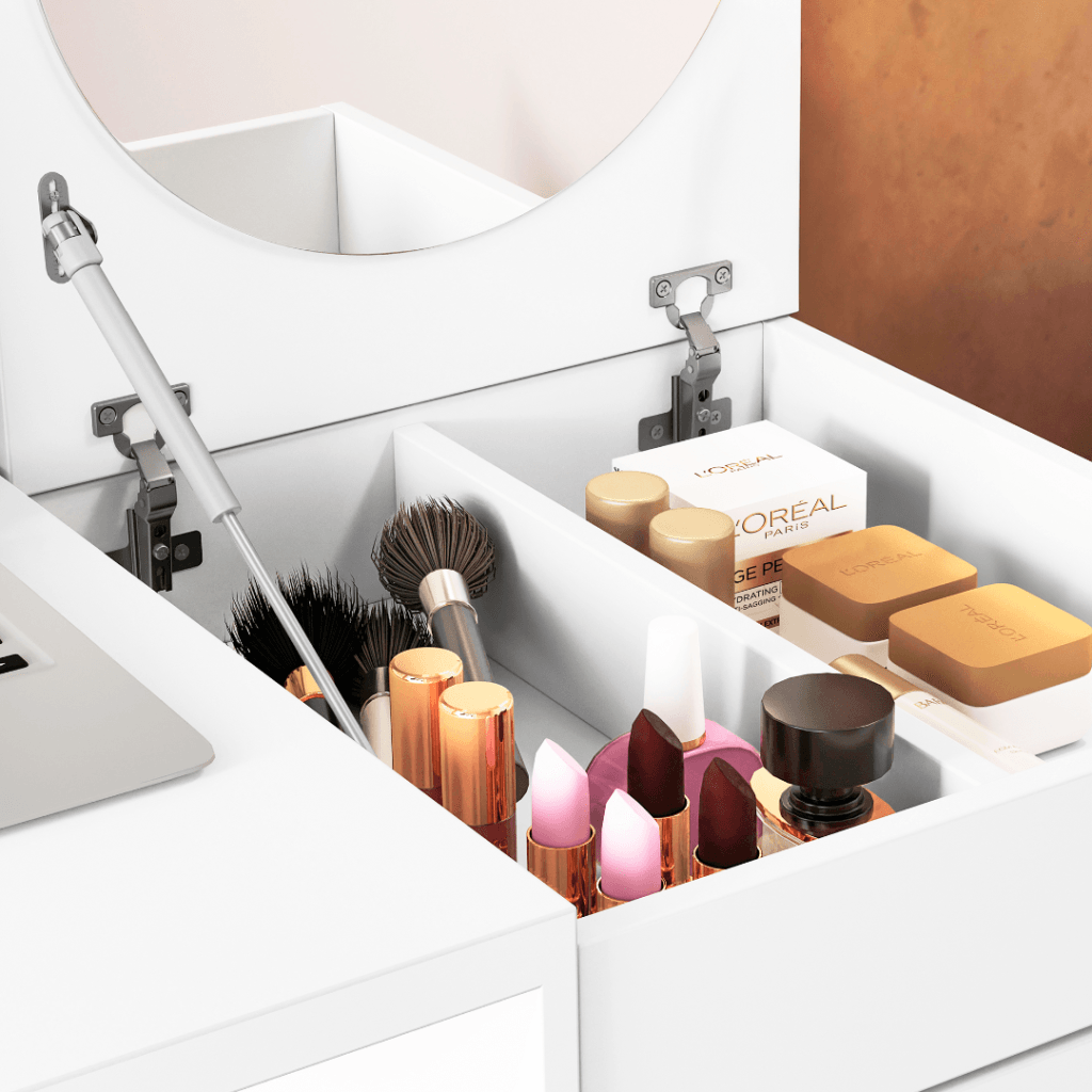 Camarim Desejo 1G1P e Porta Joias ou Maquiagem Detalhe Albatroz Moveis