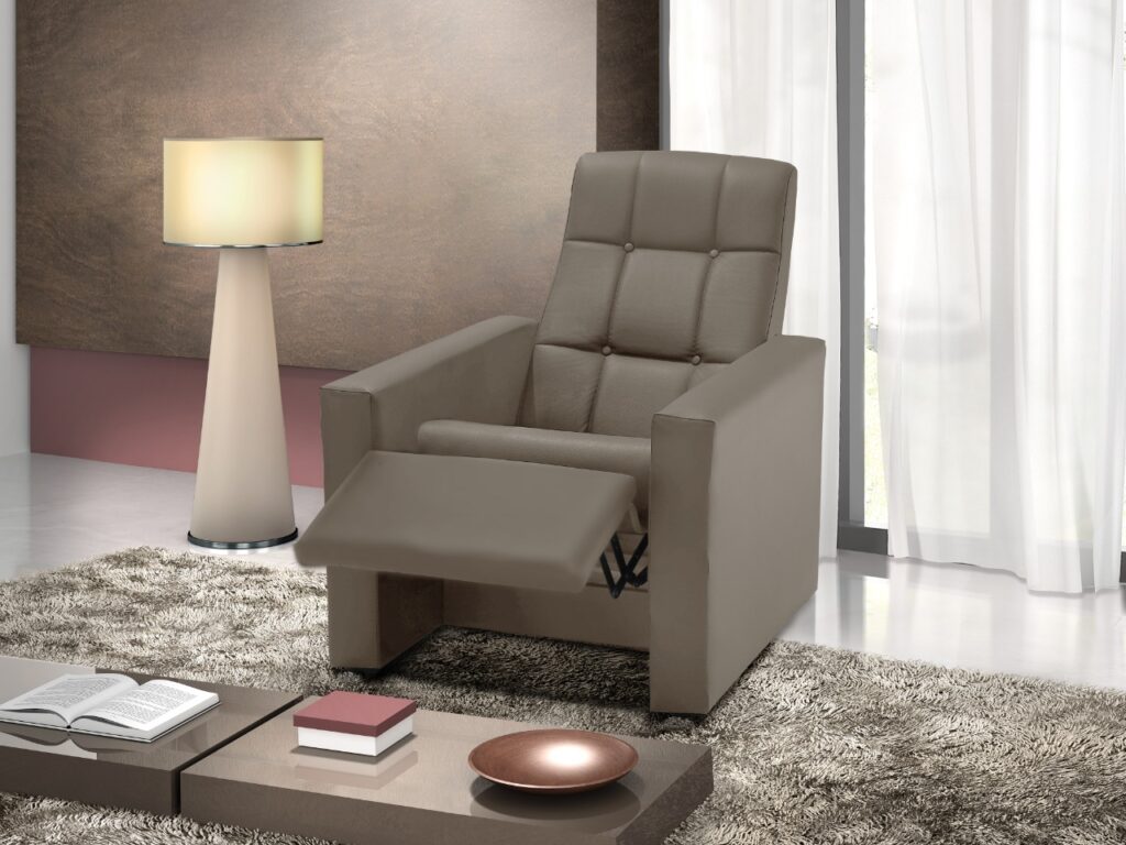 Poltrona do Papai Ref 03 Suede Cinza 2228B Luxury