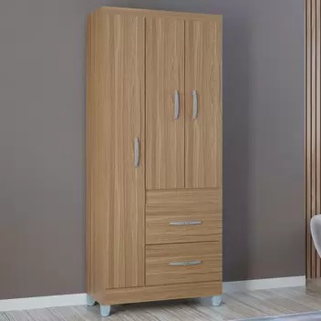 A835.Roupeiro New Marbela 3P2G Castanho Poquema
