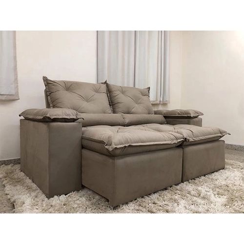 Estofado Retratil Reclinavel Fenix 230 2×115 Veludo Capuccino 02 Diviminas