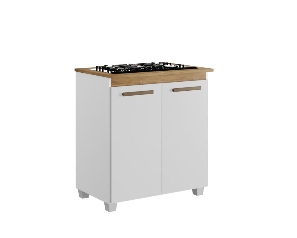 Balcao CookTop Fox 5 Bocas com Tampo com Recorte 63,5 x 35 Branco Arte Moveis