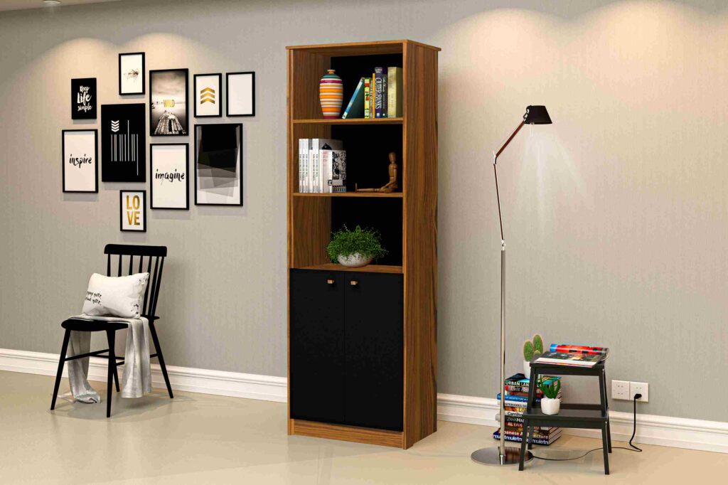 Estante Office 2P Freijo.Preto J A Moveis