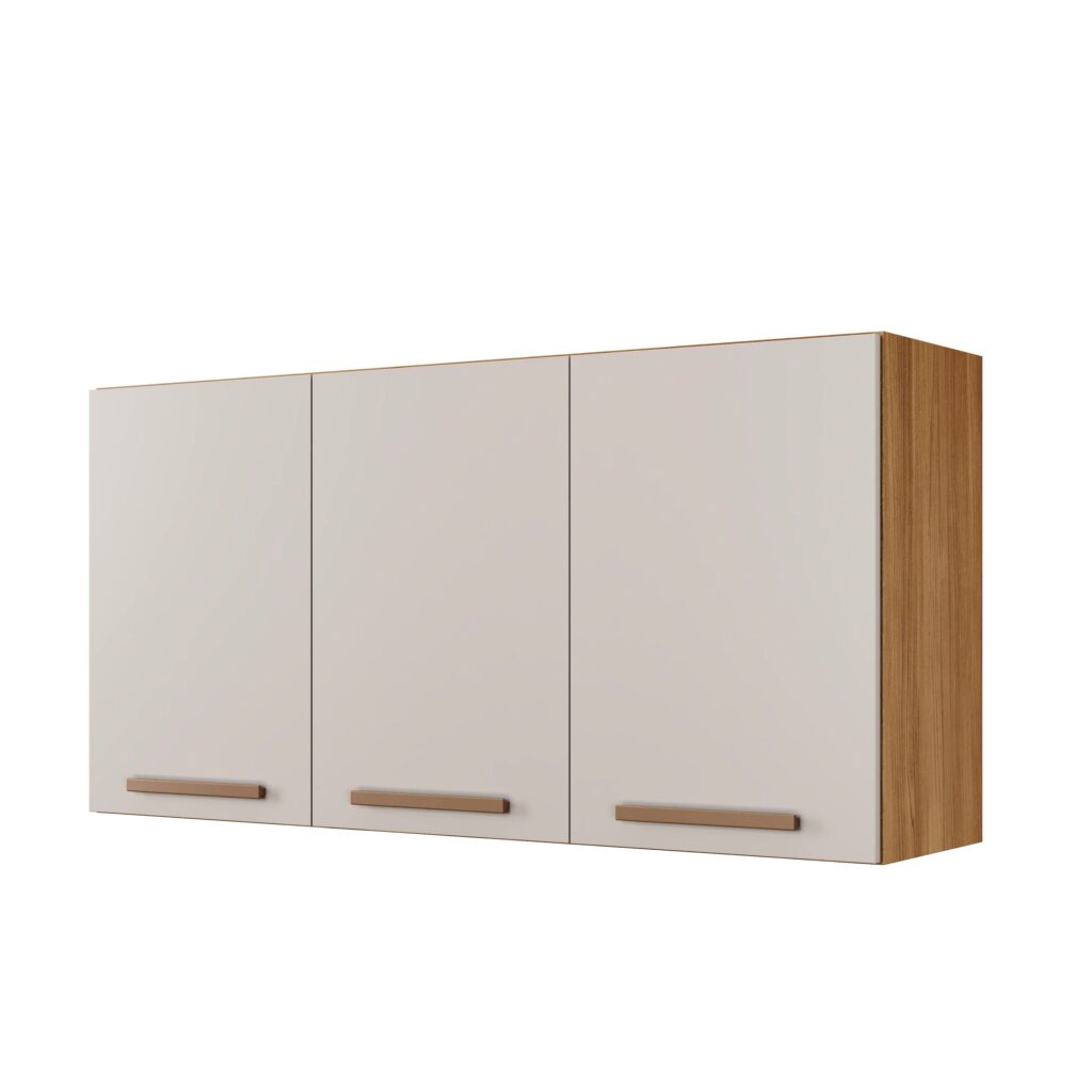Armario Aereo Onix 104 3P Cinamomo.Off White Arte Moveis