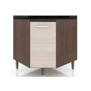 Balcao Canto Obliquo Bruno 77cm Capuccino Amendoa Poquema