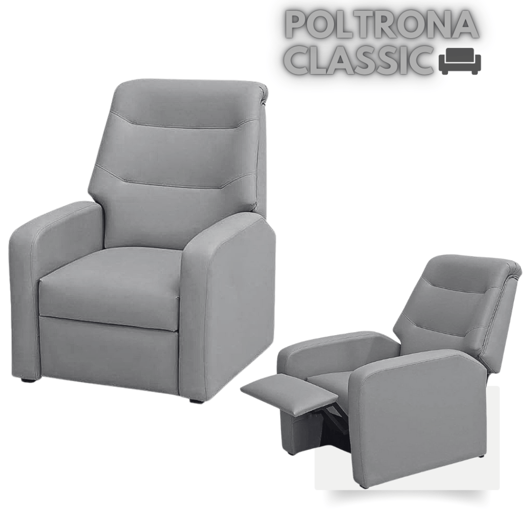 Poltrona Reclinavel MX Classic 1 Estagio Linho Cinza 487 Matrix