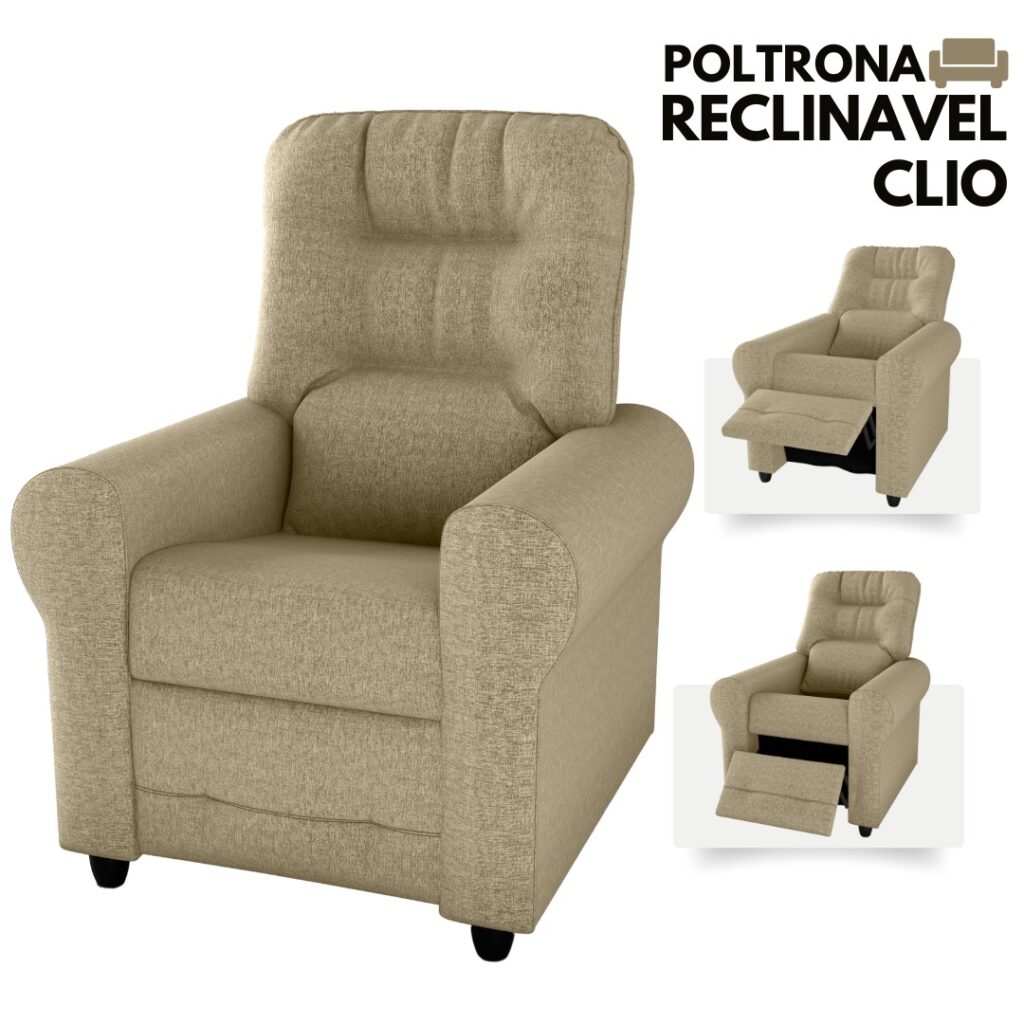 Poltrona Reclinavel MX 24 Clio 2 Estagios Linho Bege 486 Matgrix