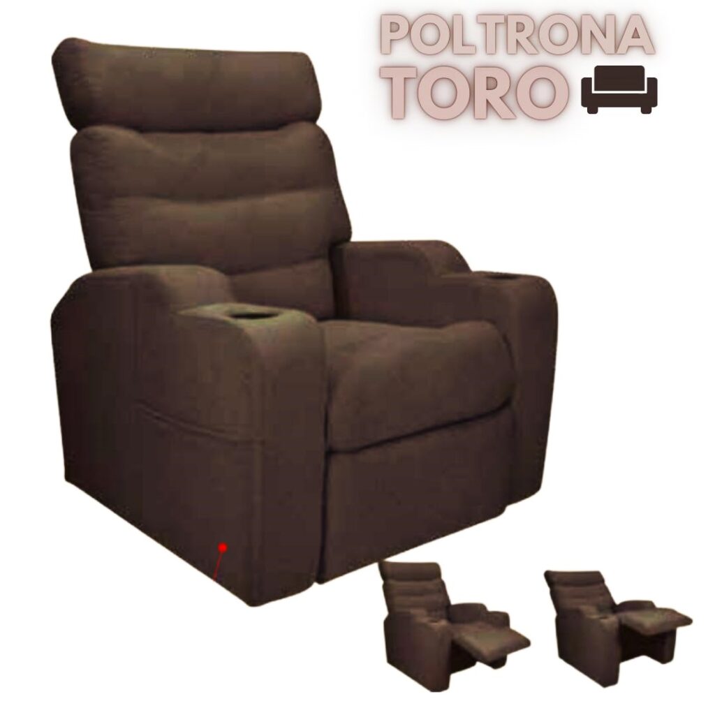 Poltrona Reclinavel Toro MX 74 2 Estagios Veludo Marrom 000289 Matrix