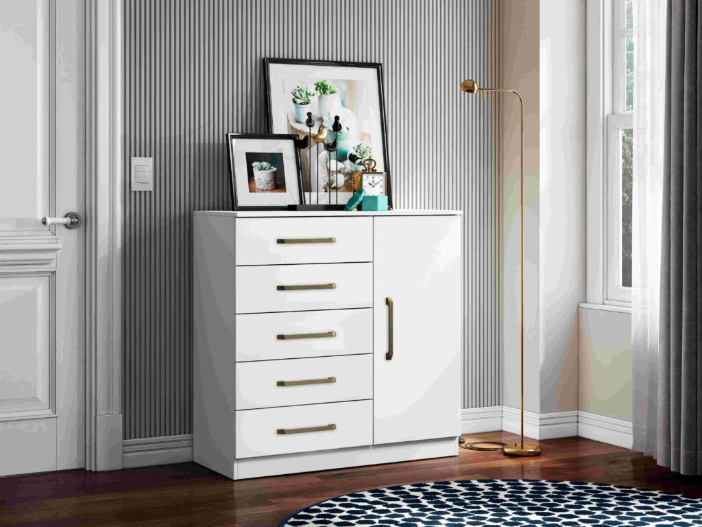 Comoda Milao 5G1P Branco Aramoveis