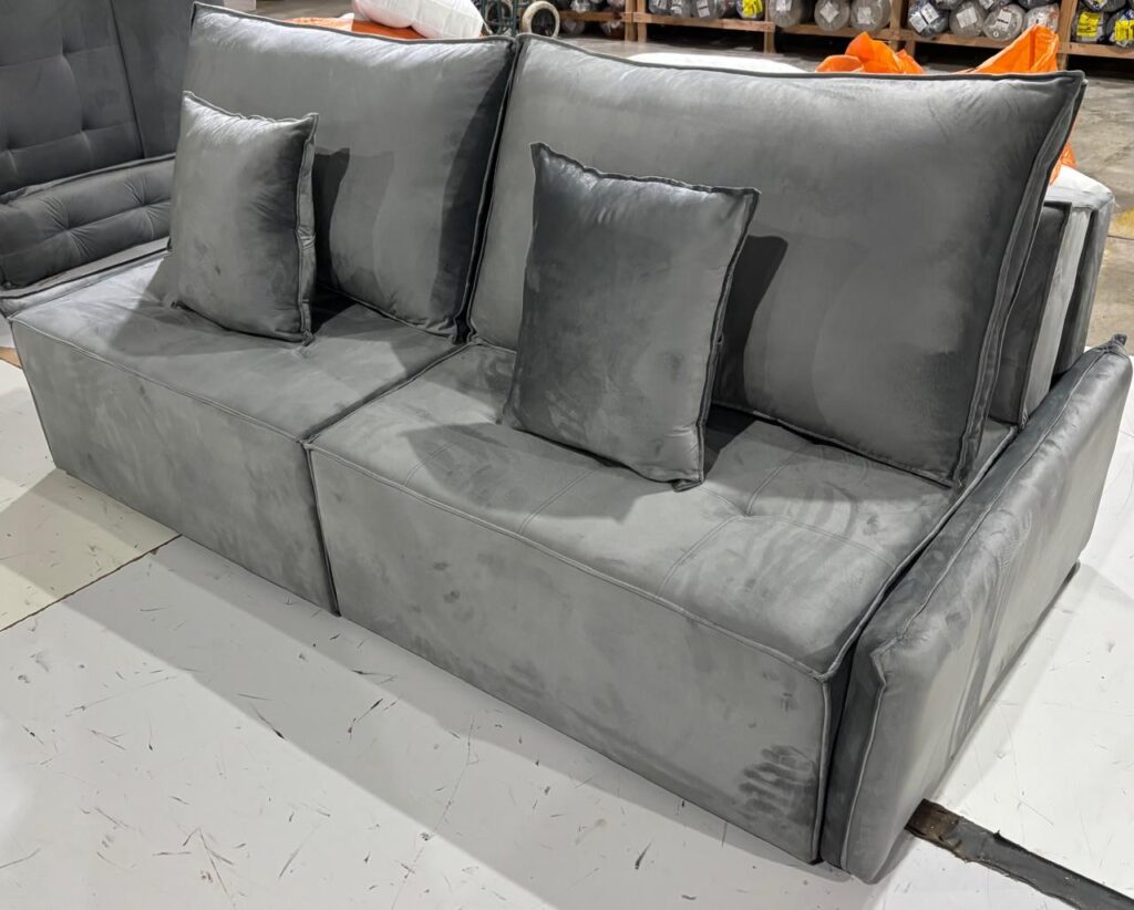 Sofa Cama Saquarema 212 2×100 Veludo Inca Grafite 10 Idealle