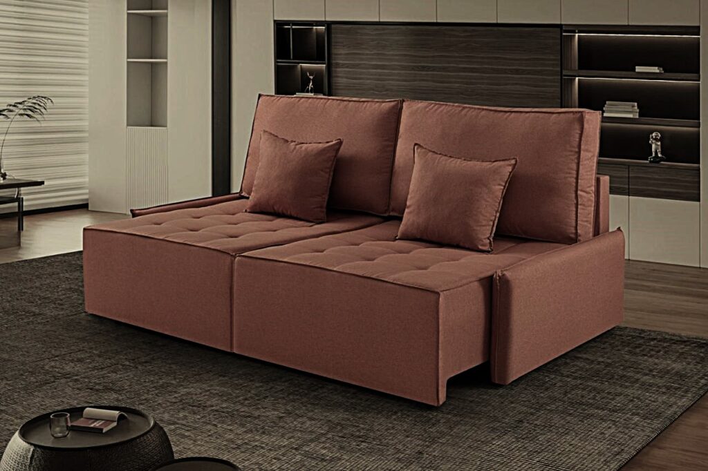 Sofa Cama Saquarema 212 2×100 Veludo Inca Marrom 17 Idealle