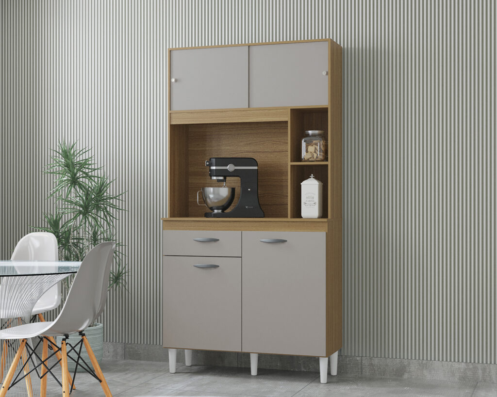 A881.Kit Cozinha Duda 90 4P1G Damasco.Off White Poquema