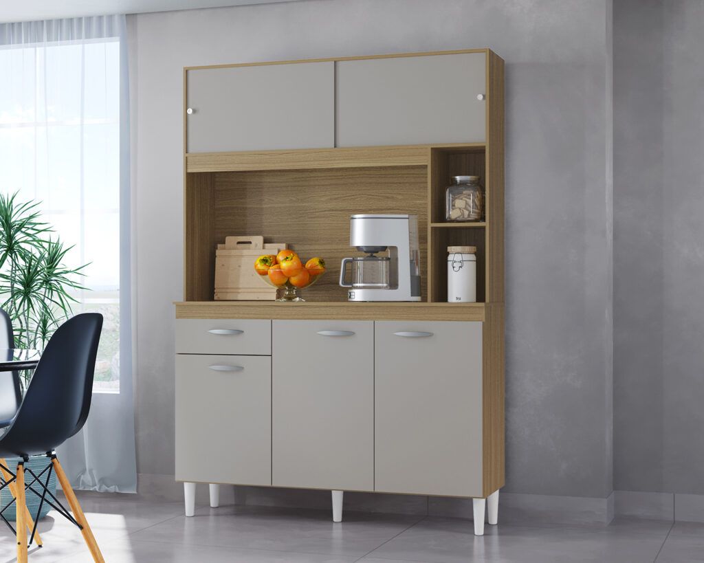A882.Kit Cozinha Duda 120 5P1G Damasco.Off White Poquema
