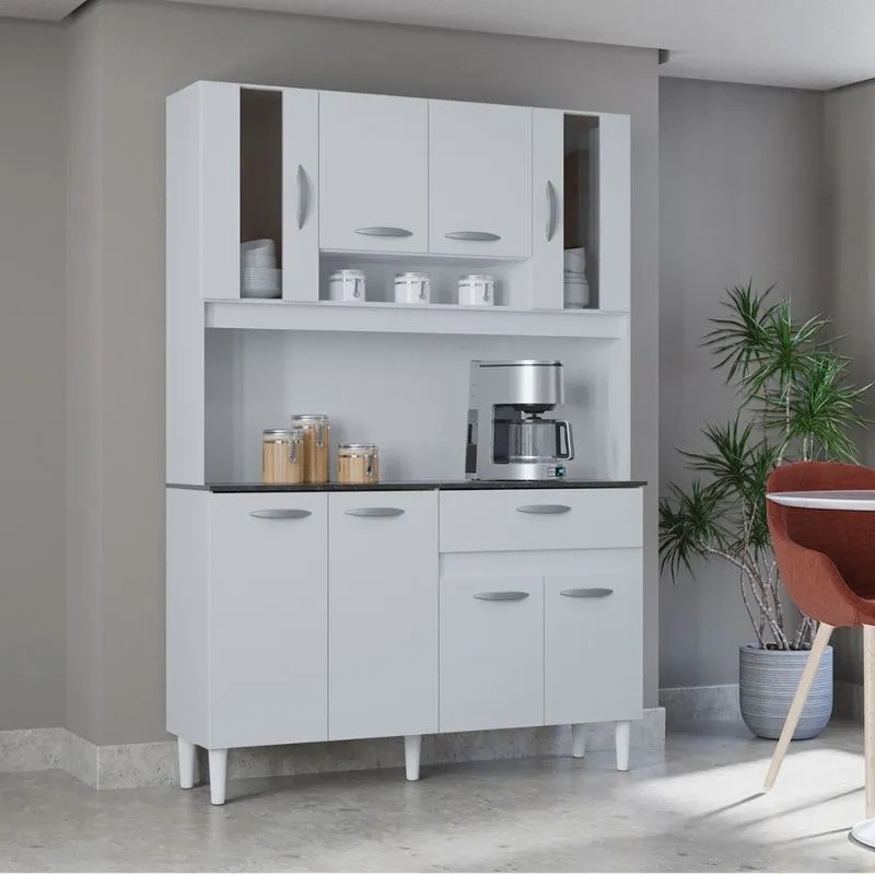 A564.Kit Cozinha Coral 8P1G 120 Branco Poquema