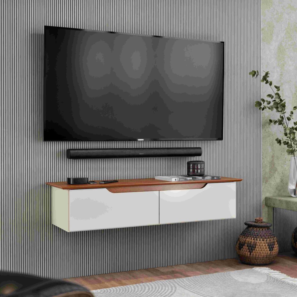 Rack Aparador Suspenso Flow 2P Off White.Freijo EJ Moveis