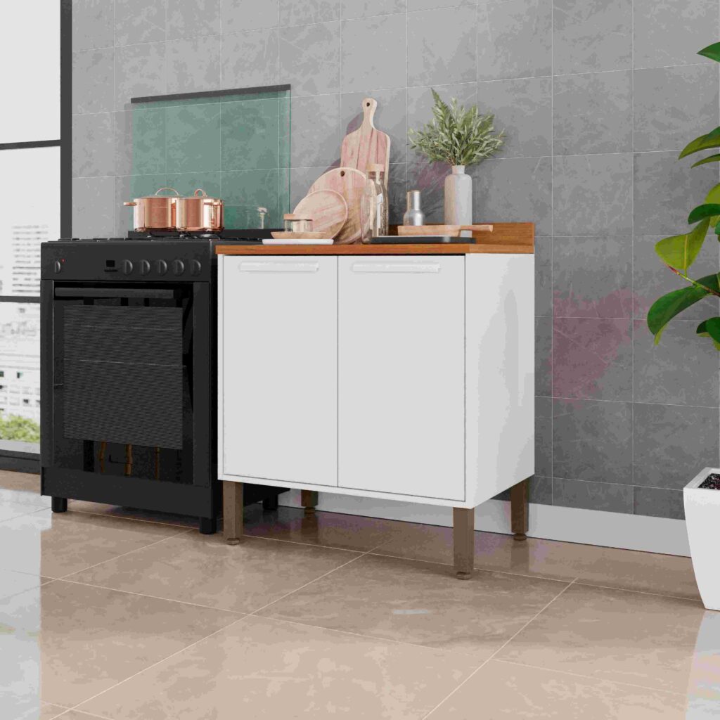 16280.Balcao Cozinha Florida 80 2P Branco Salleto