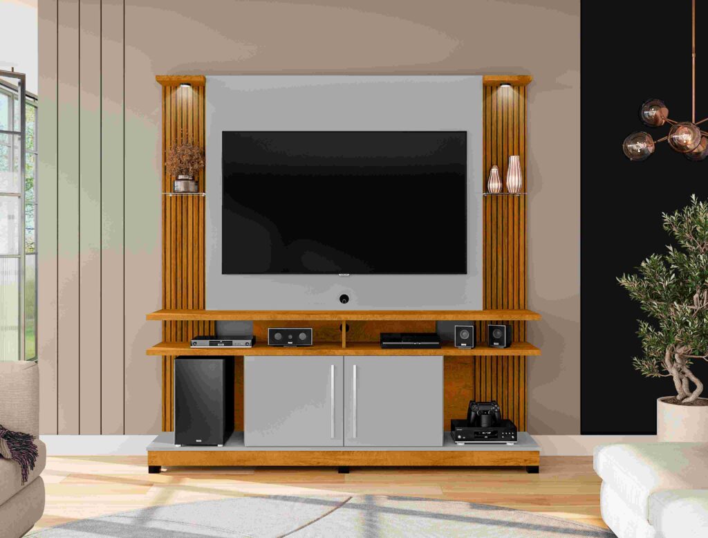 Home York LED 180 Naturale Ripado.Off White Bechara Moveis