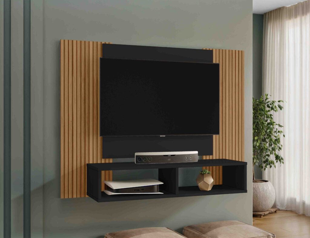Painel Navi 150 2N Preto Fosco.Cinamomo Efeito 3D Ripado Bechara