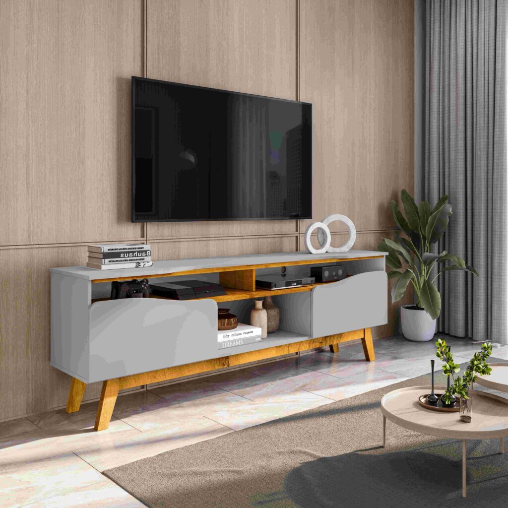 Rack Ilhabella 180 2P3N Off White.Nature Bechara Moveis
