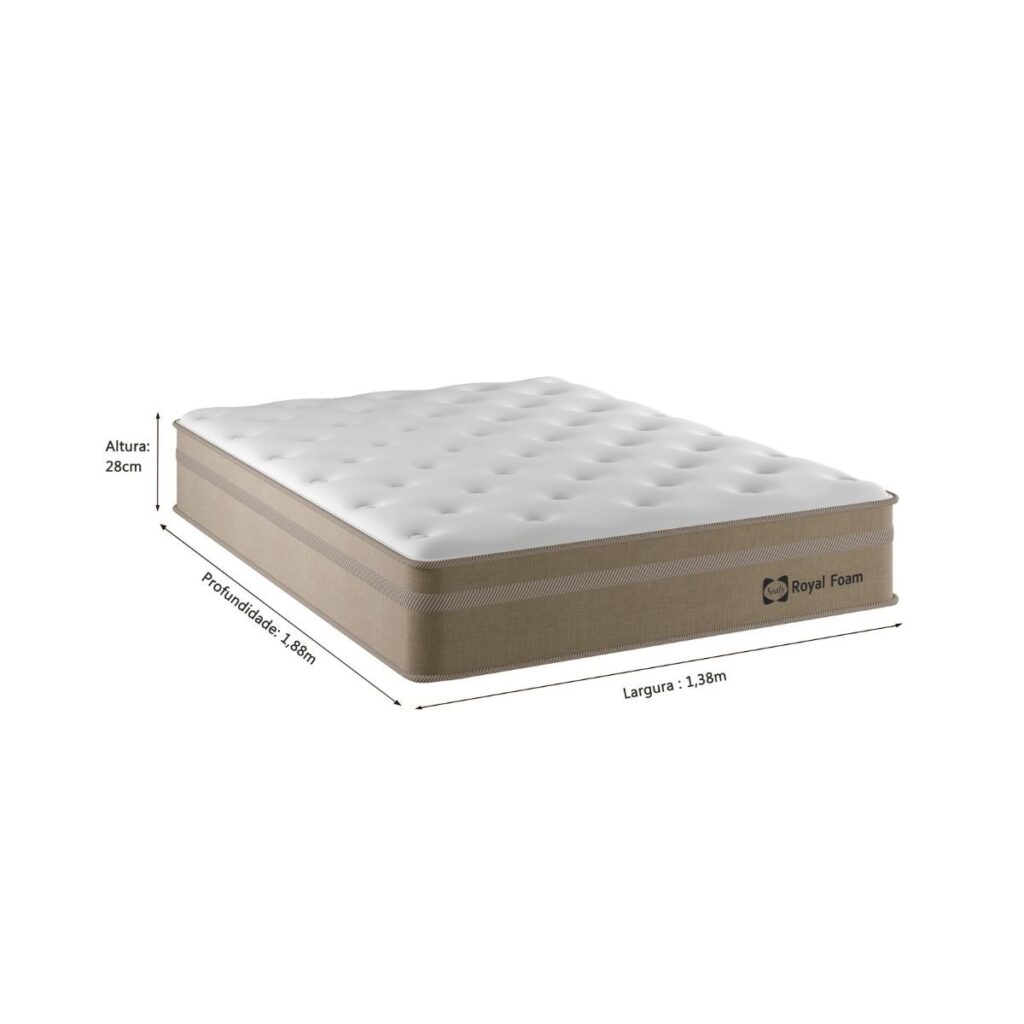 Colchao Queen Sealy Royal Foam D28.D26 158x198x28 Plumatex