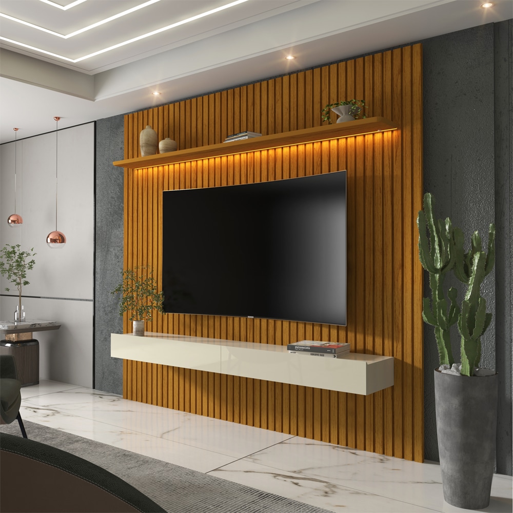 0551502.Home Nobre Ripado 185 com LED Naturale.Off White Gelius