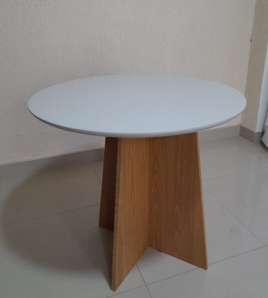 Mesa Narnia.DaSala 03 90 Tmp Maia Rendondo MDF.Vdr Imbuia Mel.Off White Carvalho Decor