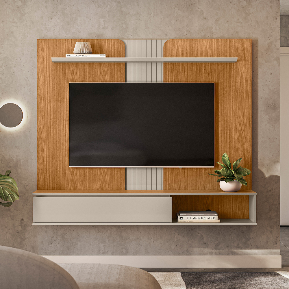 Painel Home Friburgo 160 Nature.Off White Linea Brasil