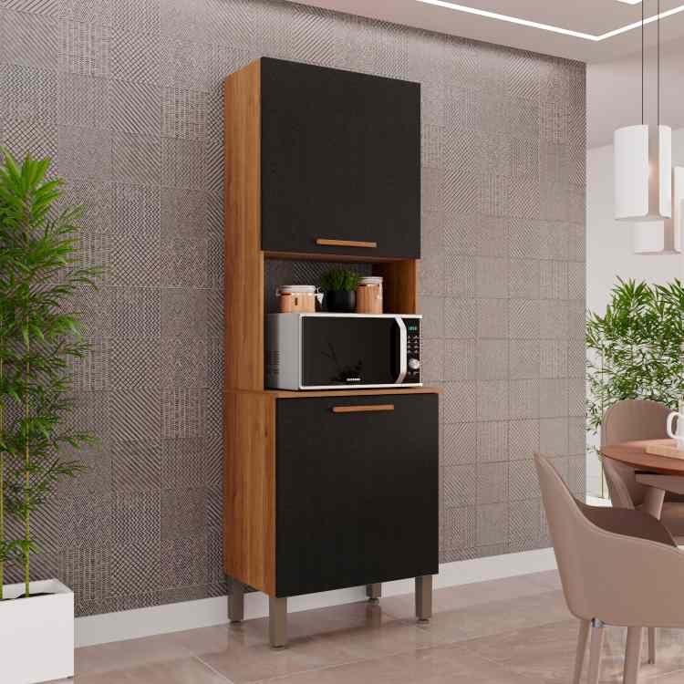 15401.Torre Quente Cozinha New Valencia 2P1N Cinamomo.Preto Salleto