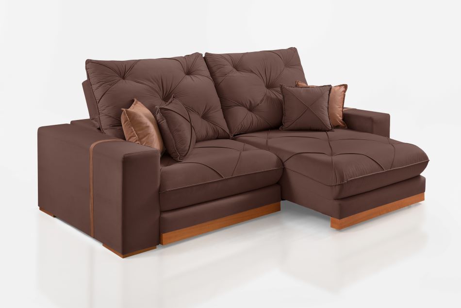 Estofado Retratil Reclinavel Geriba 230 2×90 Brc 25cm Veludo Inca Marrom 17 Idealle