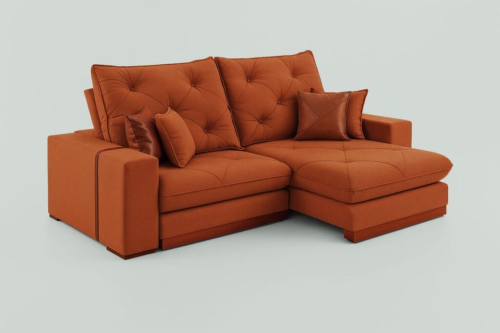 Estofado Retratil Reclinavel Geriba 230 2×90 Brc 25cm Veludo Inca Ferrugem 08 Idealle