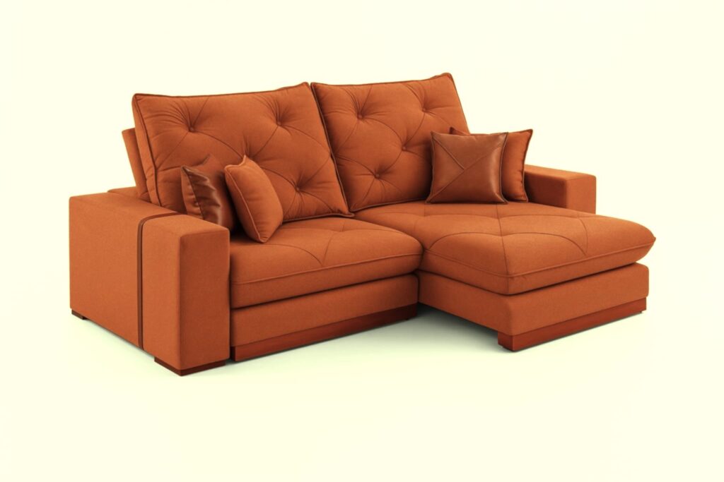 Estofado Retratil Reclinavel Geriba 290 2×120 Brc 25cm Veludo Inca Terracota Idealle