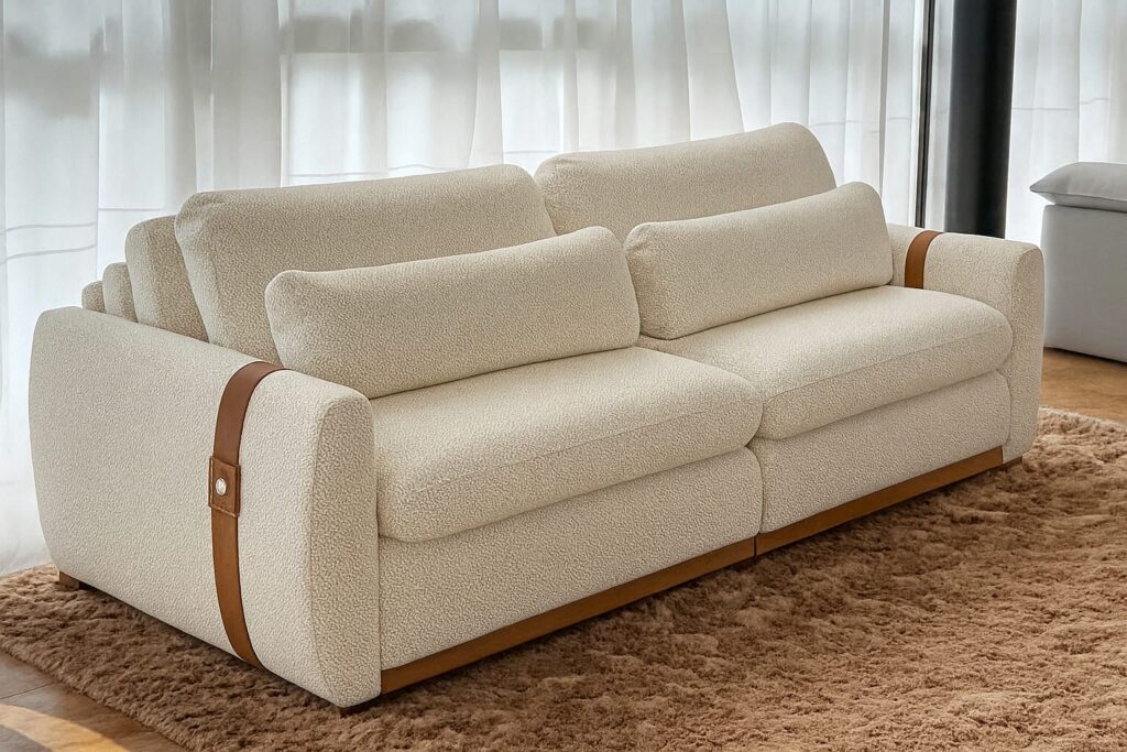 Sofa Cama Retratil Reclinavel Theo 200 2×100 Linho Tec 3105 Uniart Decor