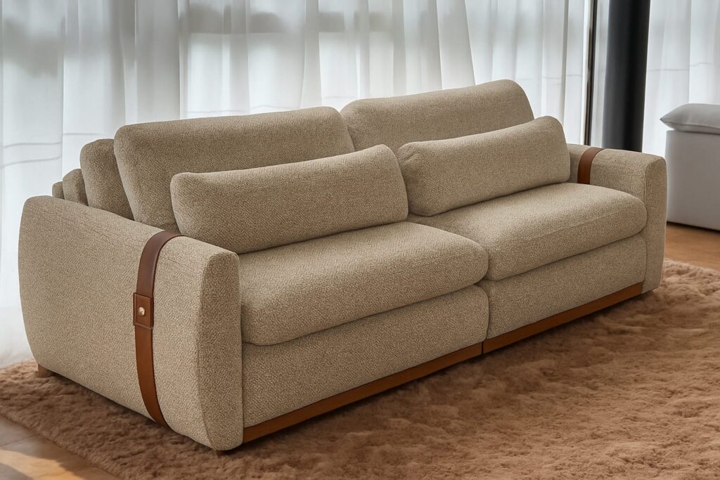 Sofa Cama Retratil Reclinavel Theo 200 2×100 Linho Tec 3120 Uniart Decor